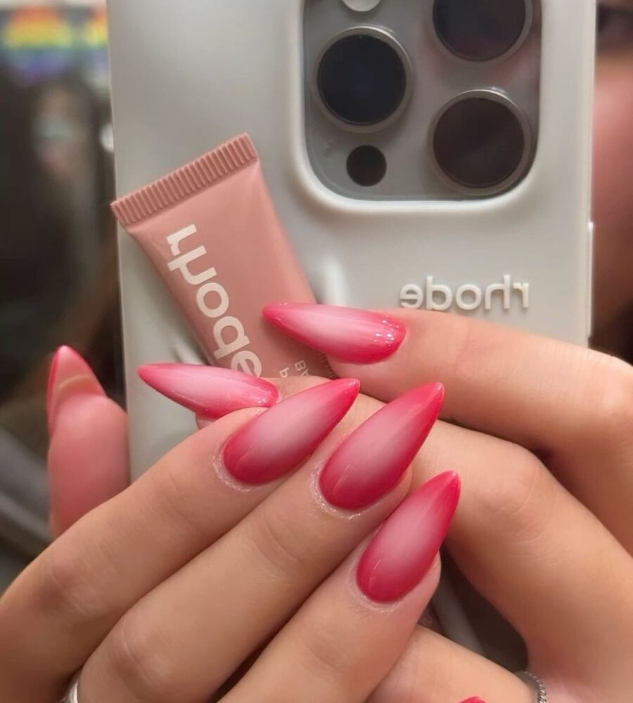 hot pink & white